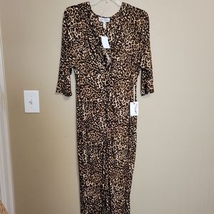 Jessica Simpson Leopard Twist Front  Maternity Dress